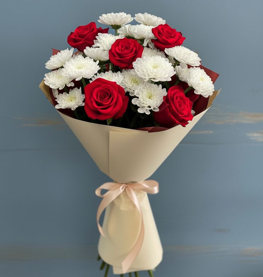 Букет цветов из: Розы и Хризантемы в Тайшете