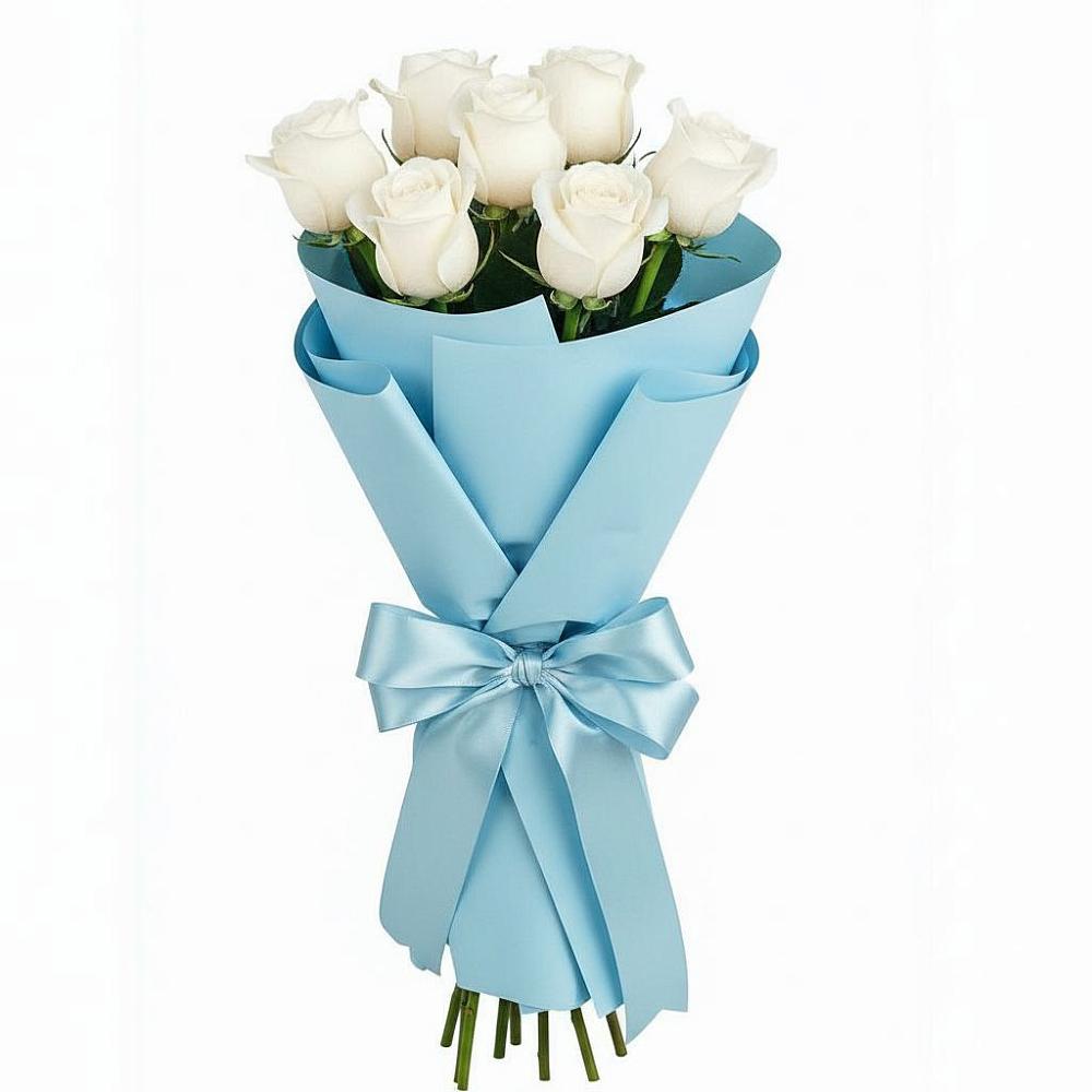 Букет 7 белых роз Проуд в Тайшете