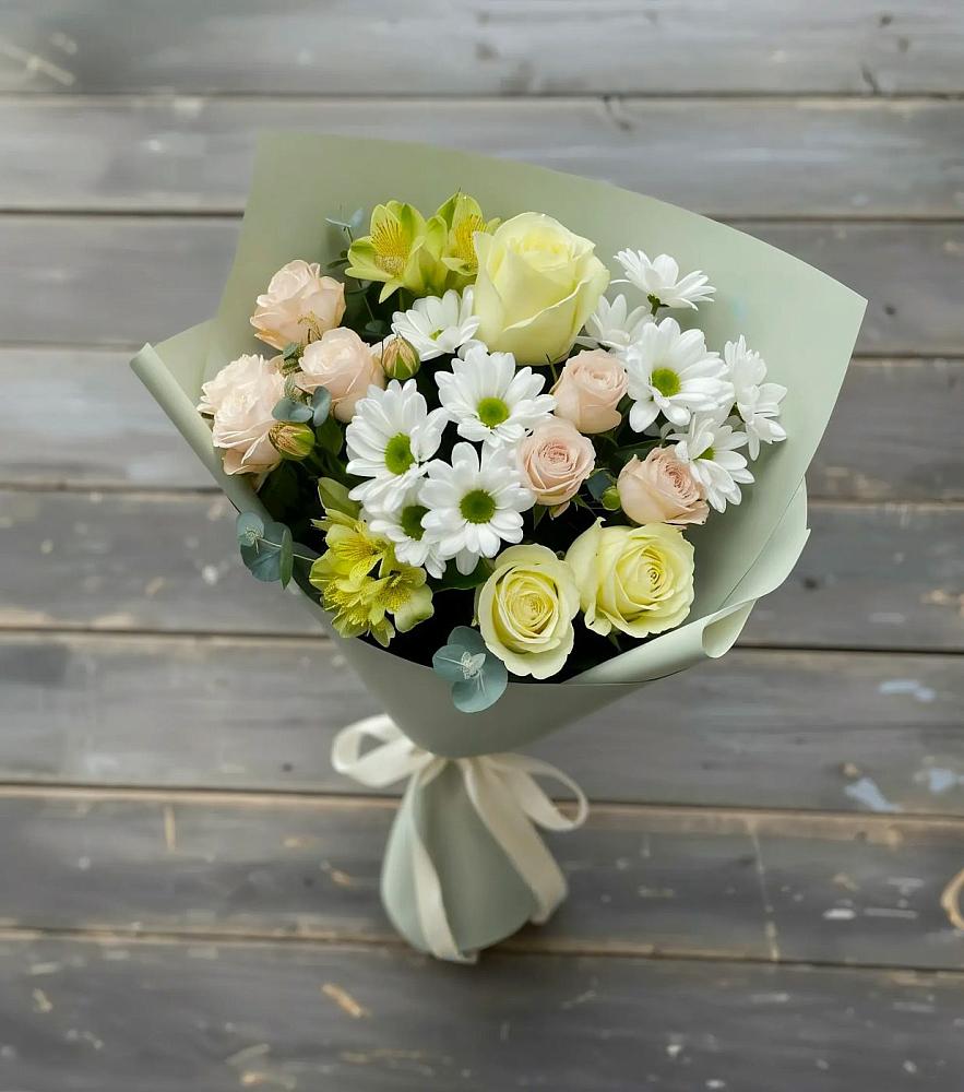 Букет цветов из: Альстромерии, Розы и Хризантемы в Тайшете