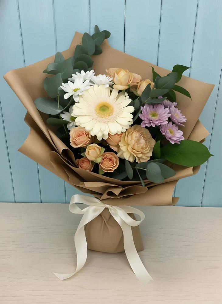 Букет цветов из: Герберы и Хризантемы в Тайшете