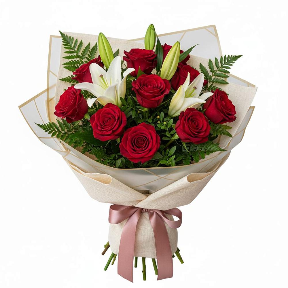 Букет цветов из: Лилии и Розы в Тайшете