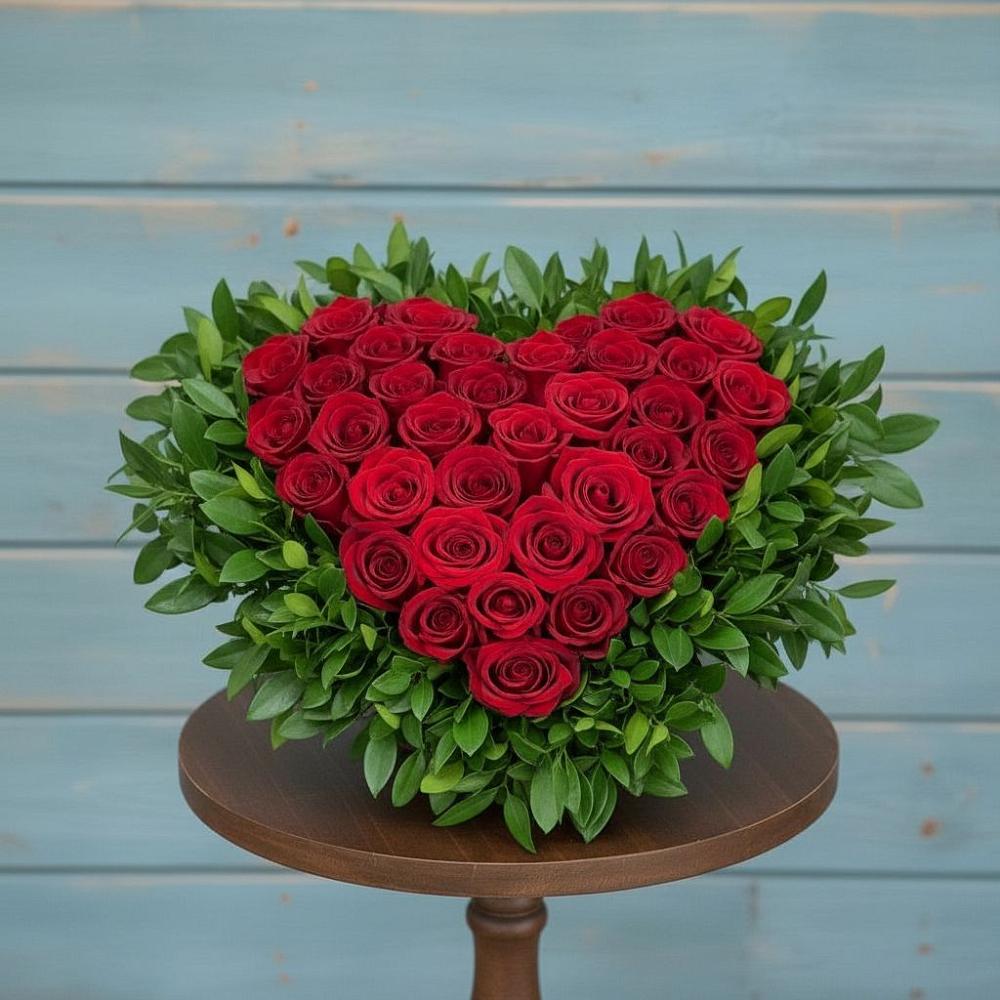 Цветочная композиция из Розы в виде сердца в Тайшете