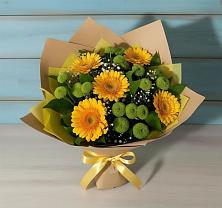 Букет цветов из:  Герберы и Хризантемы в Тайшете