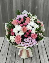 Букет цветов из:  Альстромерии, Гвоздики, Розы и Хризантемы #REPLACE_PRED# Тайшете