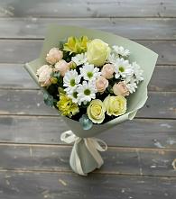 Букет цветов из:  Альстромерии, Розы и Хризантемы в Тайшете